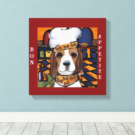 Beagle Chef Canvas Afdruk (Insitu (Houten vloer))