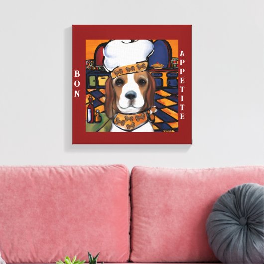 Beagle Chef Canvas Afdruk (Insitu (Woonkamer))