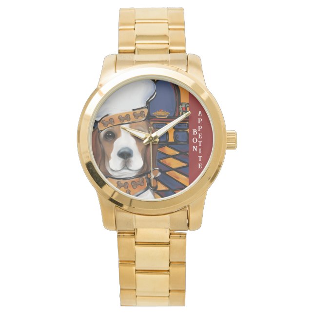 Beagle Chef Horloge (Voorkant)