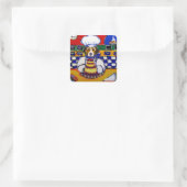 Beagle Chef Vierkante Sticker (Tas)