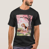 Beagle Cherry Blossom Grappige Hond Picknick T-shirt (Voorkant)