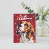 Beagle Christmas Briefkaart (Staand voorkant)