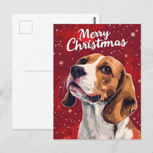 Beagle Christmas Briefkaart (Voorkant / Achterkant)