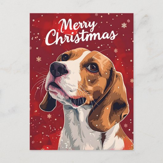 Beagle Christmas Briefkaart (Voorkant)