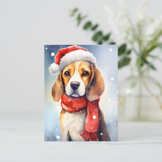 Beagle Christmas Briefkaart (Staand voorkant)