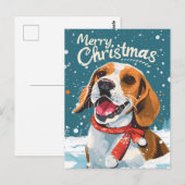Beagle Christmas Briefkaart (Voorkant / Achterkant)