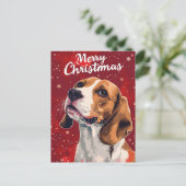Beagle Christmas Briefkaart (Staand voorkant)