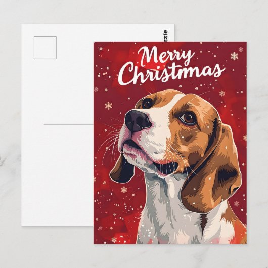 Beagle Christmas Briefkaart (Voorkant / Achterkant)