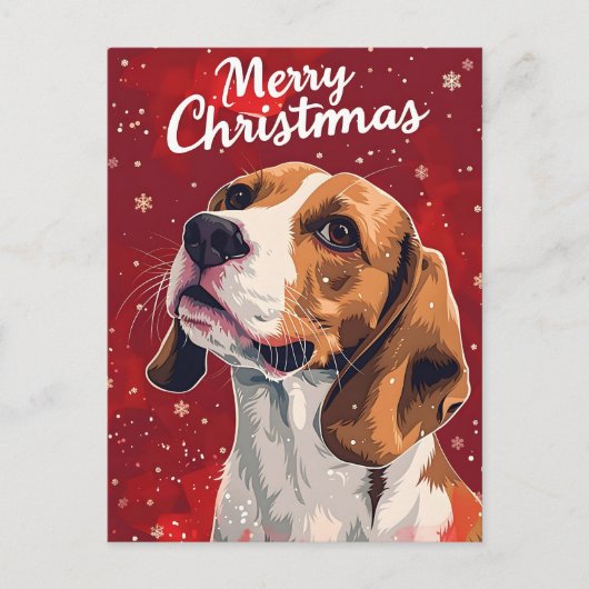 Beagle Christmas Briefkaart (Voorkant)