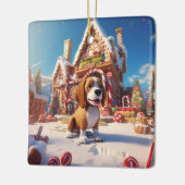 Beagle Christmas, Cadeau voor Beagle Hondenliefheb Keramisch Ornament (Links)