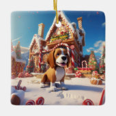 Beagle Christmas, Cadeau voor Beagle Hondenliefheb Keramisch Ornament (Voorkant)