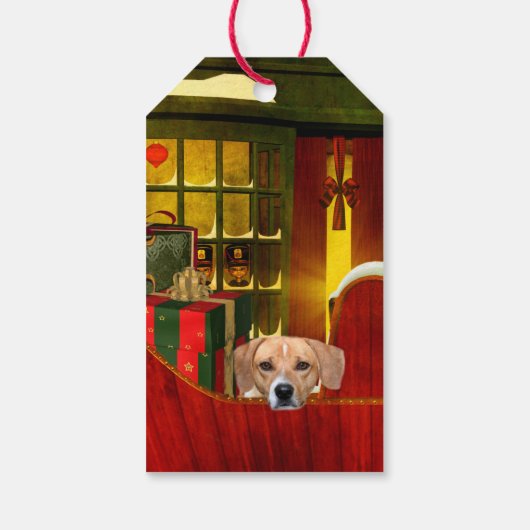 Beagle Christmas Cadeaulabel (Achterkant)