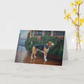 Beagle Christmas Cruise: Pawsome Holiday Delight Kaart (Gele Bloem)