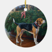 Beagle Christmas Cruise: Pawsome Holiday Delight Keramisch Ornament (Achterkant)