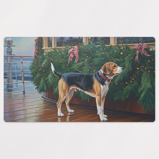 Beagle Christmas Cruise: Pawsome Holiday Delight Labels (Design 2)