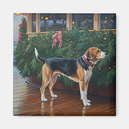 Beagle Christmas Cruise: Pawsome Holiday Delight Magneet (Voorkant)