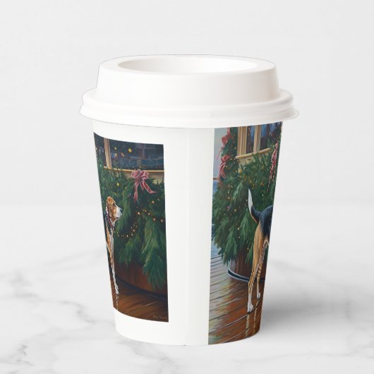 Beagle Christmas Cruise: Pawsome Holiday Delight Papieren Bekers (Rechts)