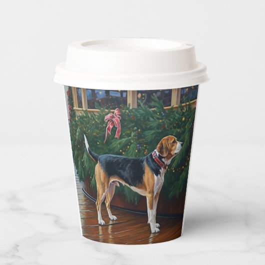 Beagle Christmas Cruise: Pawsome Holiday Delight Papieren Bekers (Voorkant)