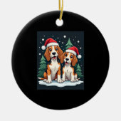 Beagle Christmas Dog Owner Xmas Holiday Pajama Lon Keramisch Ornament (Voorkant)