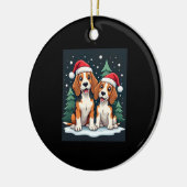 Beagle Christmas Dog Owner Xmas Holiday Pajama Lon Keramisch Ornament (Links)