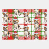 Beagle Christmas Dog Red Holiday Plaid Inpakpapier Vel (Voorkant 3)