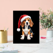 Beagle Christmas Dog T-shirt met lange mouwen Acryl Bord (Huwelijk)