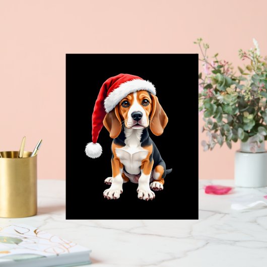Beagle Christmas Dog T-shirt met lange mouwen Acryl Bord (Huwelijk)