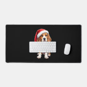 Beagle Christmas Dog T-shirt met lange mouwen Bureaumat (Keyboard & Muis)