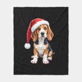 Beagle Christmas Dog T-shirt met lange mouwen Fleece Deken (Voorkant)