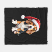 Beagle Christmas Dog T-shirt met lange mouwen Fleece Deken (Voorkant (Horizontaal))