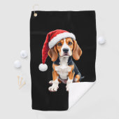 Beagle Christmas Dog T-shirt met lange mouwen Golfhanddoek (Insitu)