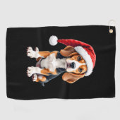 Beagle Christmas Dog T-shirt met lange mouwen Golfhanddoek (Horizontaal)