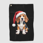 Beagle Christmas Dog T-shirt met lange mouwen Golfhanddoek (Voorkant)
