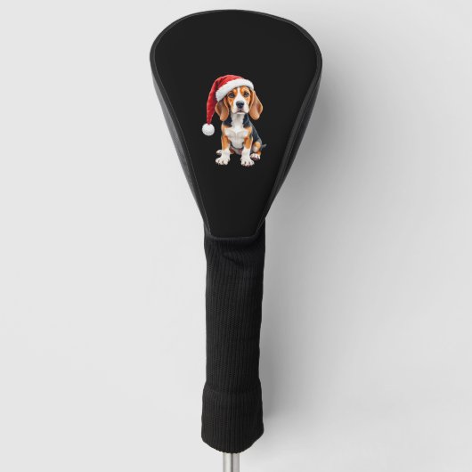 Beagle Christmas Dog T-shirt met lange mouwen Golfheadcover (Voorkant)