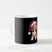 Beagle Christmas Dog T-shirt met lange mouwen Koffiemok (Voorkant links)