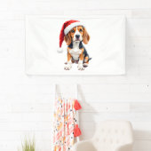 Beagle Christmas Dog T-shirt met lange mouwen Spandoek (Insitu)