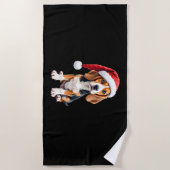 Beagle Christmas Dog T-shirt met lange mouwen Strandlaken (Voorkant)