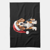 Beagle Christmas Dog T-shirt met lange mouwen Theedoek (Verticaal)