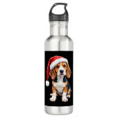 Beagle Christmas Dog T-shirt met lange mouwen Waterfles (Voorkant)