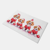 Beagle Christmas Dress Santa Hat Deurmat (Schuin)