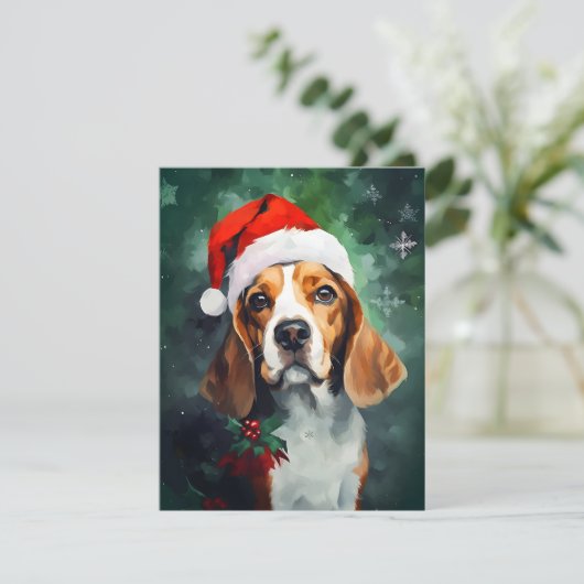 Beagle Christmas Feestdagenkaart (Staand voorkant)