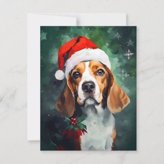 Beagle Christmas Feestdagenkaart (Voorkant)