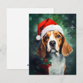 Beagle Christmas Feestdagenkaart (Voorkant / Achterkant)