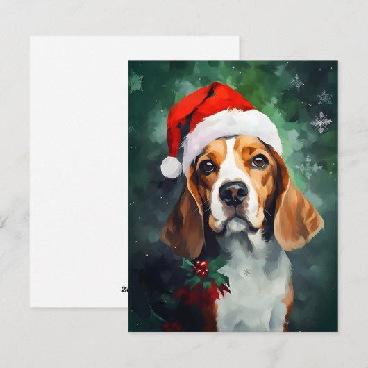 Beagle Christmas Feestdagenkaart (Voorkant / Achterkant)