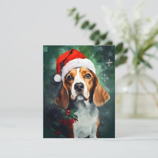 Beagle Christmas Feestdagenkaart (Staand voorkant)