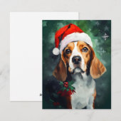Beagle Christmas Feestdagenkaart (Voorkant / Achterkant)