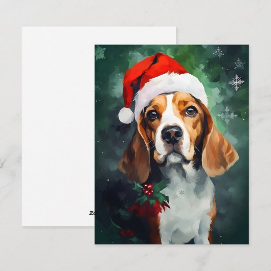 Beagle Christmas Feestdagenkaart (Voorkant / Achterkant)