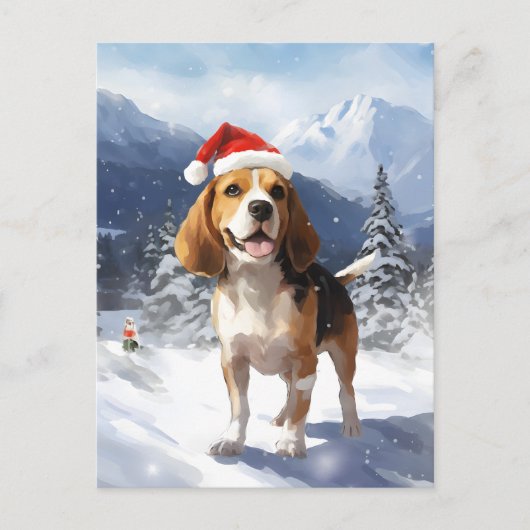 Beagle Christmas Feestdagenkaart (Voorkant)