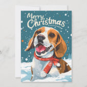 Beagle Christmas Feestdagenkaart (Voorkant)