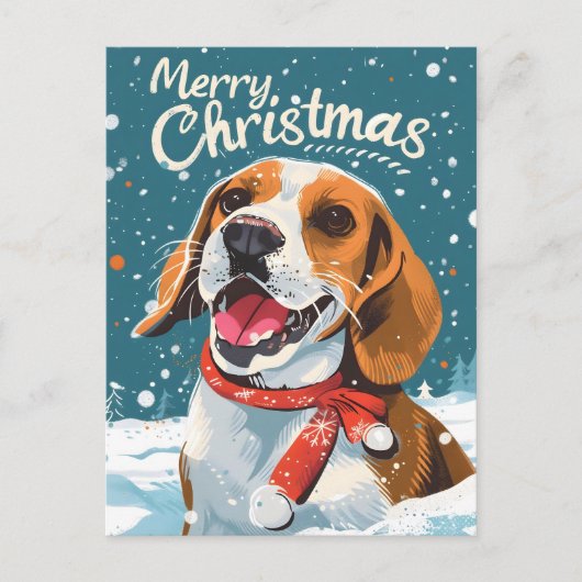 Beagle Christmas Feestdagenkaart (Voorkant)